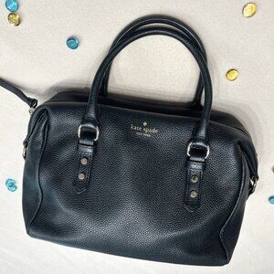 Kate Spade Julianne Mulberry Street Black Leather Satchel, Size: 12 * 9 * 5